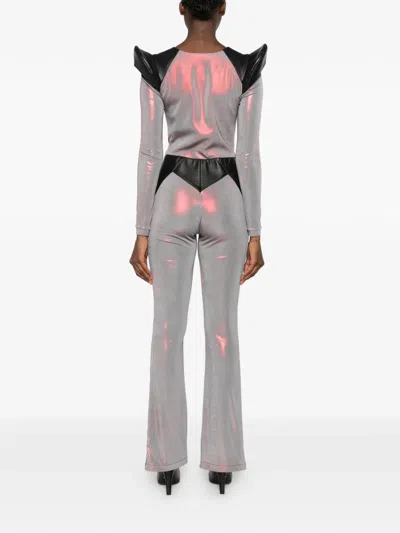 Mitiliane Couture Leather-insert Jumpsuit In Multi