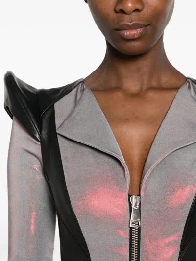 Mitiliane Couture Leather-insert Jumpsuit In Multi