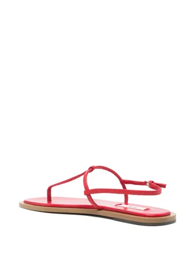 Totême Purist T-strap Nappa Leather Sandals In Red
