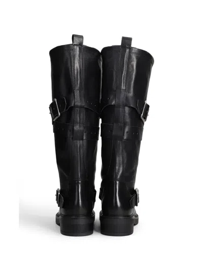 Gisel Moire America Buckle-strap Boots In Multi