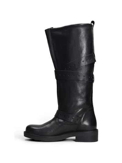 Gisel Moire America Buckle-strap Boots In Multi