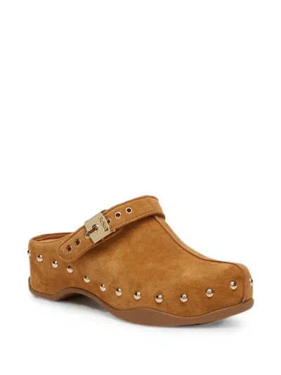 Scholl Stud-embellished Buckle-fastening Clogs In Multi
