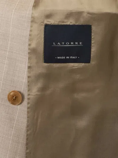 Latorre Double-breasted Blazer In Neutral