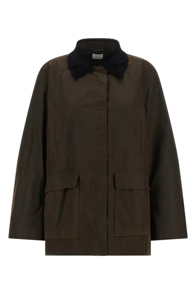 Totême Women Green Cotton Country Jacket, S Luxury Jackets For Women Darveys In Brown
