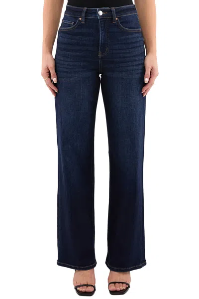 Rfm Hailey High Rise Slim Wide Leg Jeans In Blue