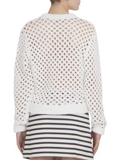 Shop Carven Open Knit Sweater In White