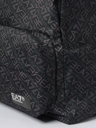 Ea7 All-over Printed Logo Polyester Backpack In Black