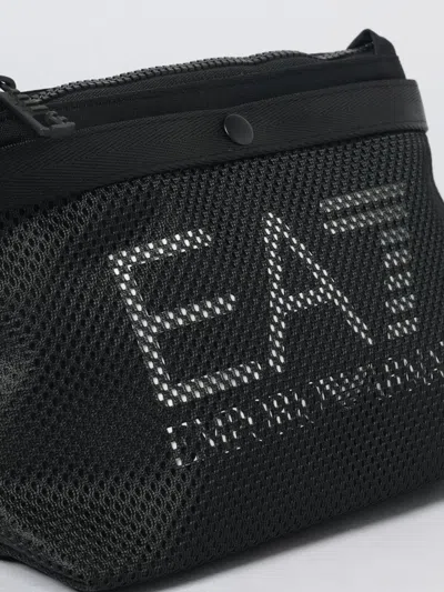 Ea7 Printed Logo Polyester Beauty Case In Black