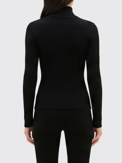 Courrèges Black Ribbed Viscose Blend Turtleneck