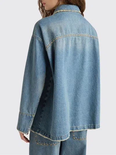 Momoní Stud-embellished Double-breasted Jacket In Blue