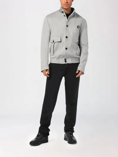 Billionaire Patch-pocket Buttoned Bomber Jacket In Gray