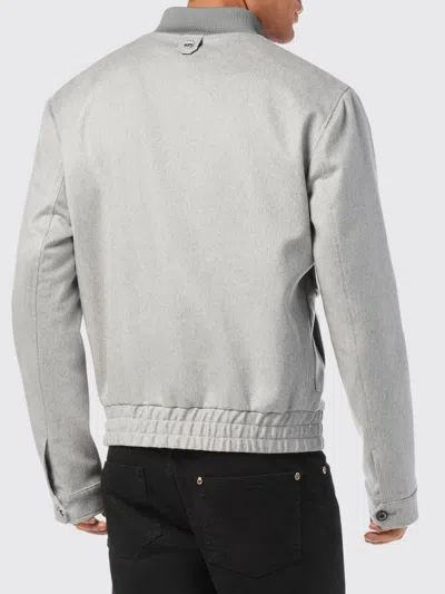 Billionaire Patch-pocket Buttoned Bomber Jacket In Gray
