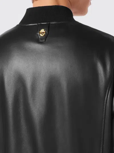Billionaire Basic Leather Bomber Men In Black