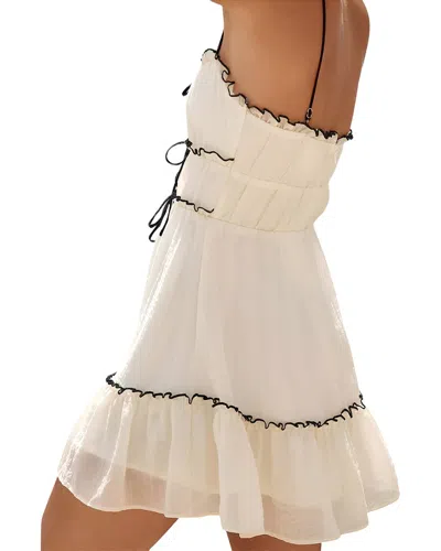 Linda Charm Solid Mini Dress In Neutral