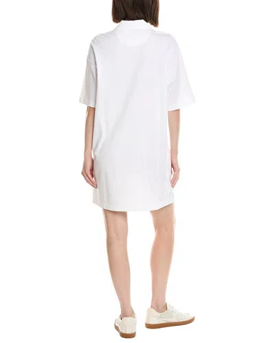 Atm Anthony Thomas Melillo Heavyweight Jersey Mixed Media Short Sleeve Polo Dress Vintage Wash In White