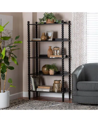 Baxton Studio Lucera Bobbin Display Shelf In Black