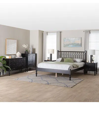Baxton Studio Callison Spindle 5pc Bedroom Set In Black