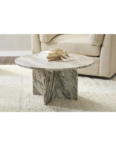 Classic Home Reilly Marble Coffee Table In Gray