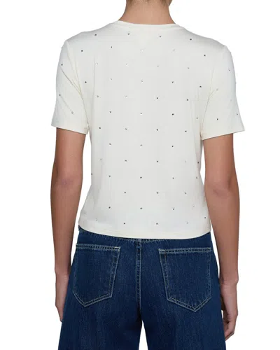 L'agence Stormy Embellished Tee In White