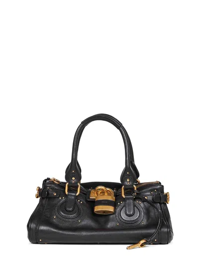 Chloé Black Paddington Shoulder Bag In Pattern