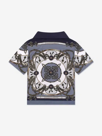 Dolce & Gabbana Dolce  Gabbana Kids Printed Short-sleeve Shirt In Gray