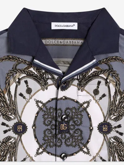 Dolce & Gabbana Dolce  Gabbana Kids Printed Short-sleeve Shirt In Gray