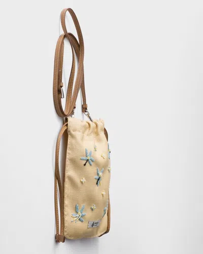 Prada Embroidered-canvas Smartphone Case In Neutral