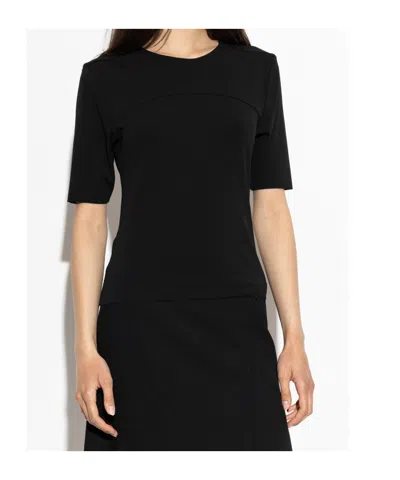 Jil Sander Back Slit T-shirt In Black