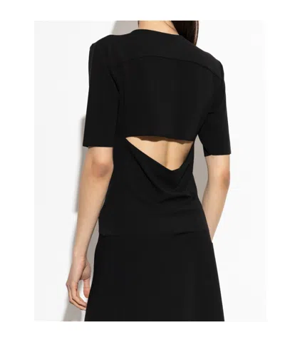 Jil Sander Back Slit T-shirt In Black