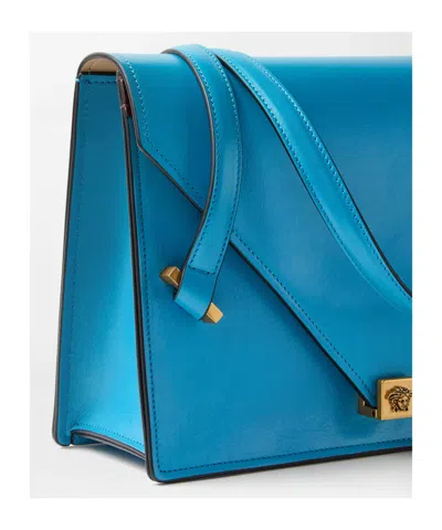 Versace Severine Flap Shoulder Bag In Blue