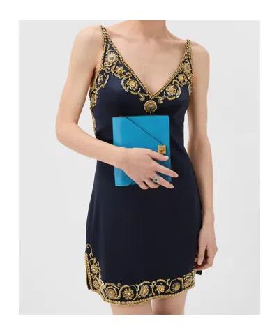 Versace Severine Mini Shoulder Bag In Blue