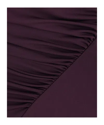 Victoria Beckham Womens Blackcurrant Cap-sleeve Draped Satin Midi Dress In Purple