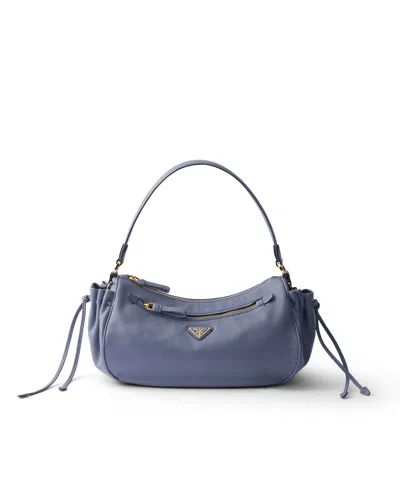 Prada Small Leather Bag In Blue