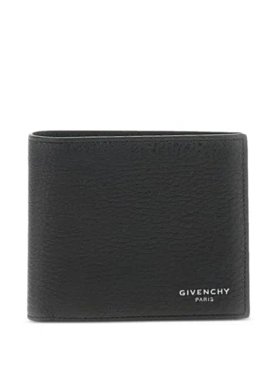 Givenchy Grain Leather Wallet In Gray