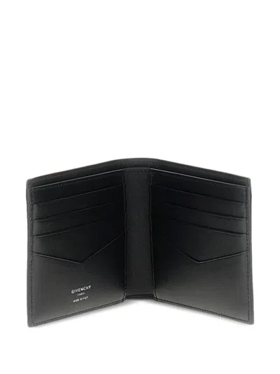 Givenchy Grain Leather Wallet In Gray