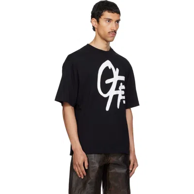 Off-white 스프레이 로고 스케이트 티셔츠 In Black