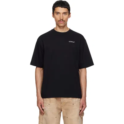 Off-white Ribbed Crew Neck Short-sleeve T-shirt In Black