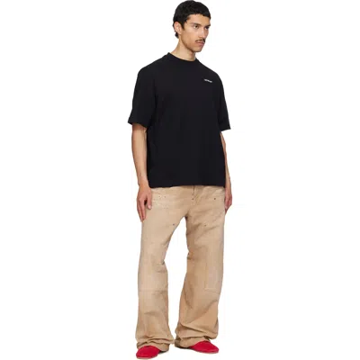 Off-white Ribbed Crew Neck Short-sleeve T-shirt In Black