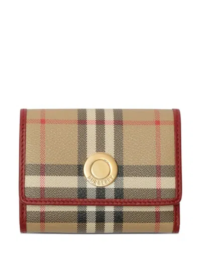 Burberry Small Check Folding Wallet In Pattern