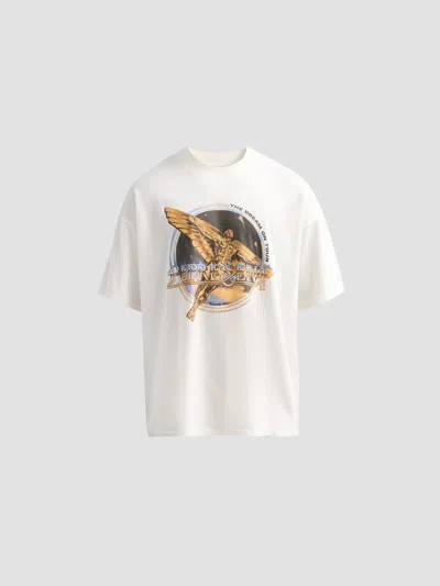Represent White Crew Neck T-shirt With Graphic Print On Front And Back In Cotton Man In White