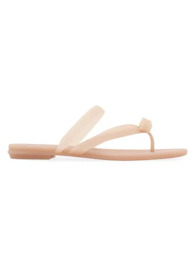 Ferragamo Jealsa Rubber Flat Thong Sandals In Pink