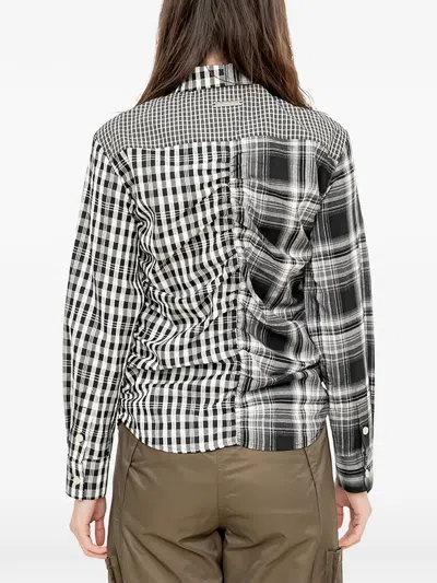 Andersson Bell Shirred Check Shirt In Multi