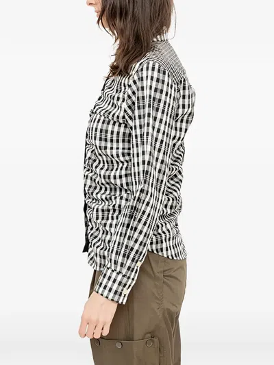 Andersson Bell Shirred Check Shirt In Multi