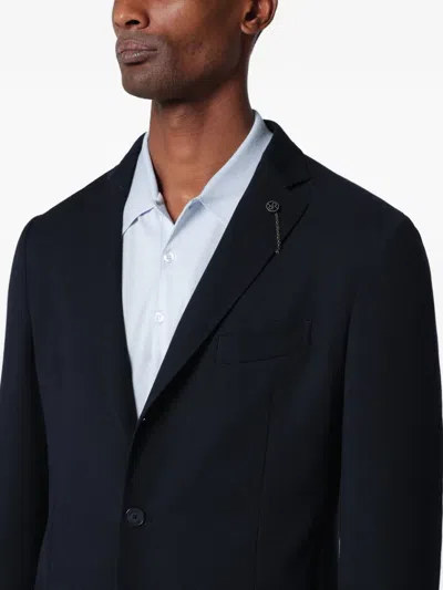 Santaniello Black Single-breasted Wool-blend Jacket In Black