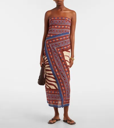 Johanna Ortiz Paraiso Agreste Printed Cotton-voile Maxi Dress In Brown