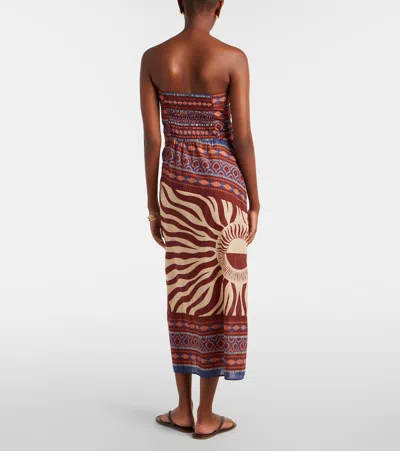 Johanna Ortiz Paraiso Agreste Printed Cotton-voile Maxi Dress In Brown