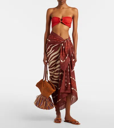 Johanna Ortiz Golden Horizon Pareo Swim Cover-up In Red