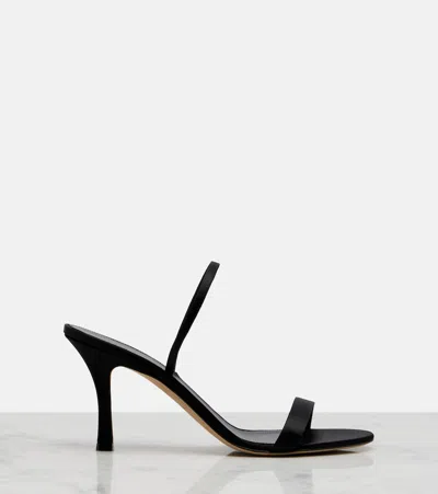 The Row Ella Leather Mules Open Toe Stiletto In Animal Print