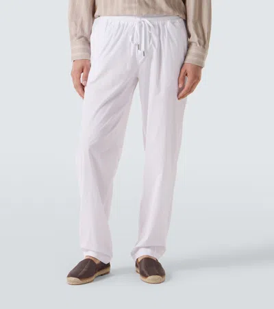 Fedeli Cotton-blend Straight Pants In White