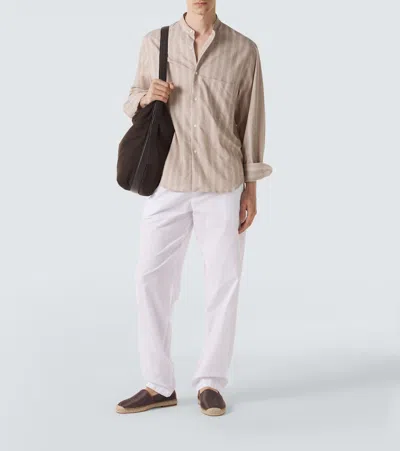 Fedeli Cotton-blend Straight Pants In White